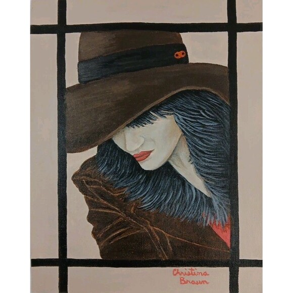 Hand Painted Art 11 X 14 Acrylic On Canvas Sheet Unframed Signed *